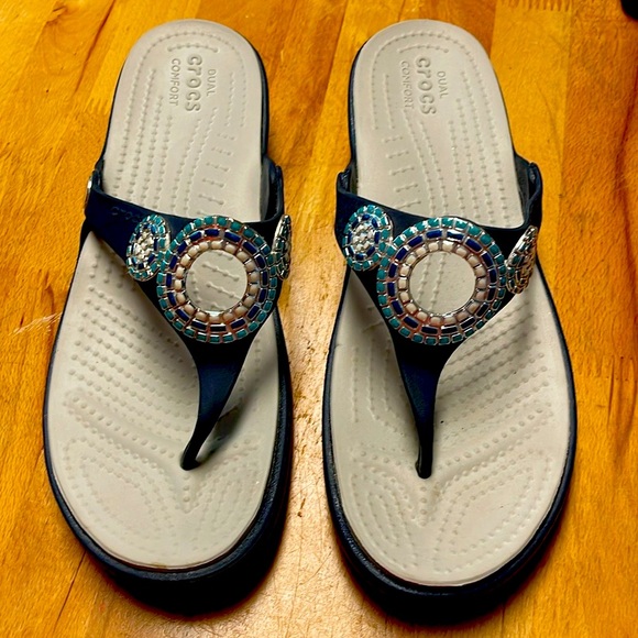 CROCS Shoes - Crocs dual comfort size 11 W sandals Excellent condition  smoke/pet free  home